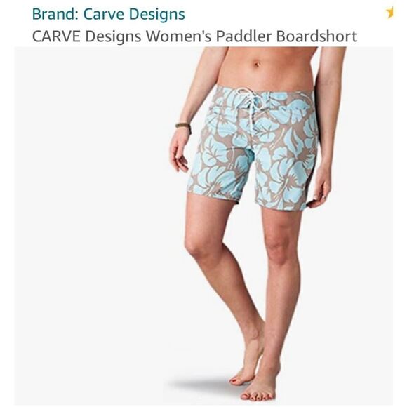 NEW WITH TAGS WOMEN’S SIZE 12 CARVE DESIGNS REEF 7” PADDLER SHORT - Picture 1 of 7